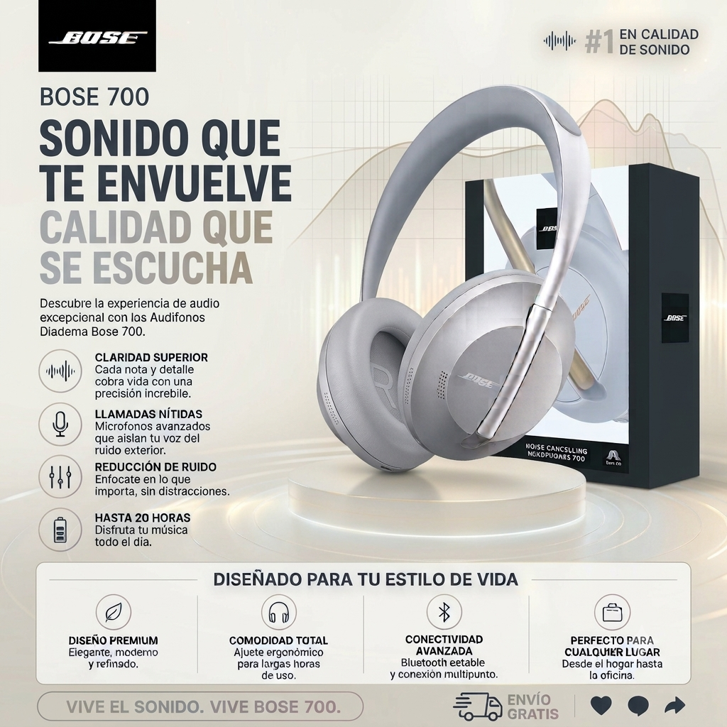 Audífono Diadema Bose 700 - Image 3