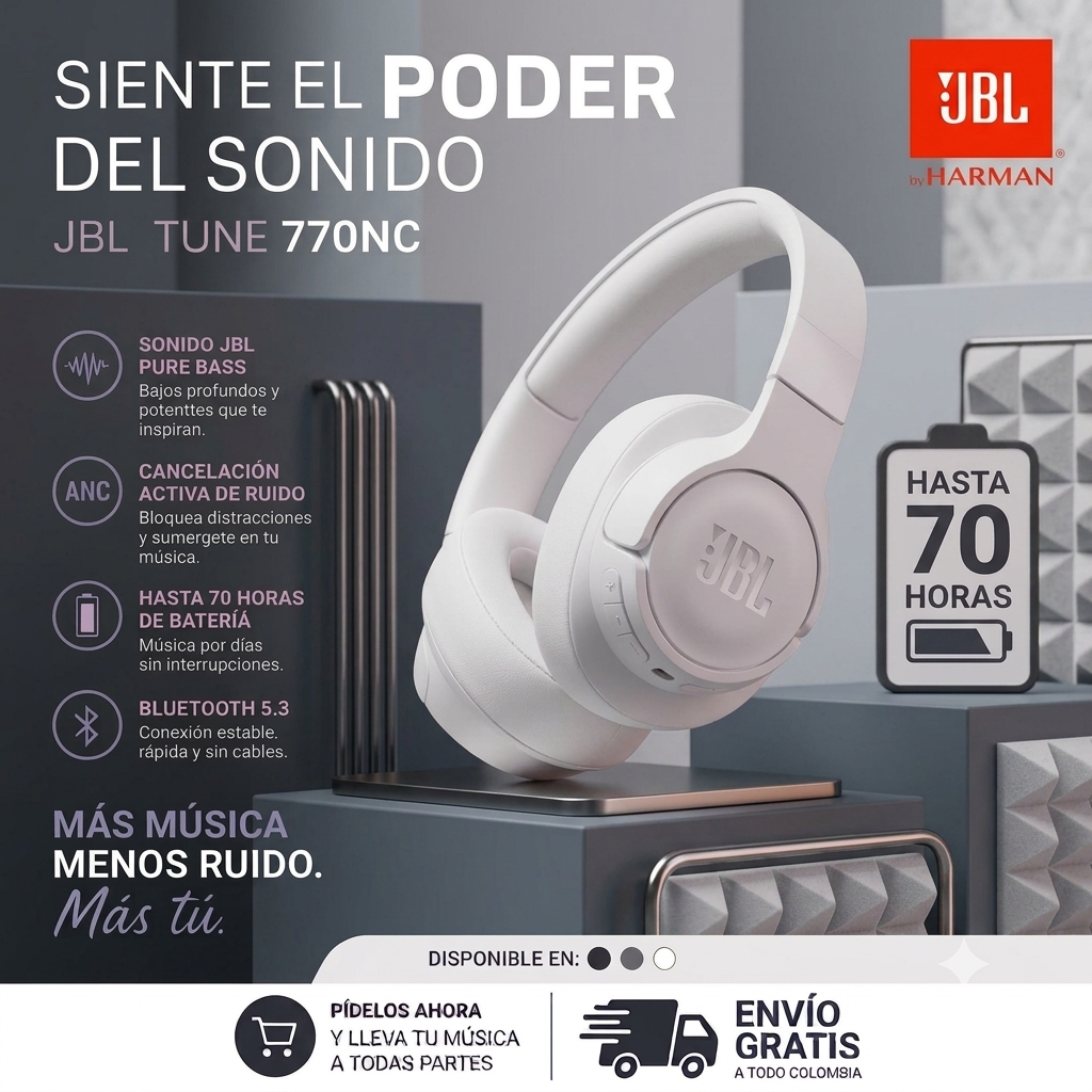 Audífono Diadema JBL Tune 770 Nc - Image 2