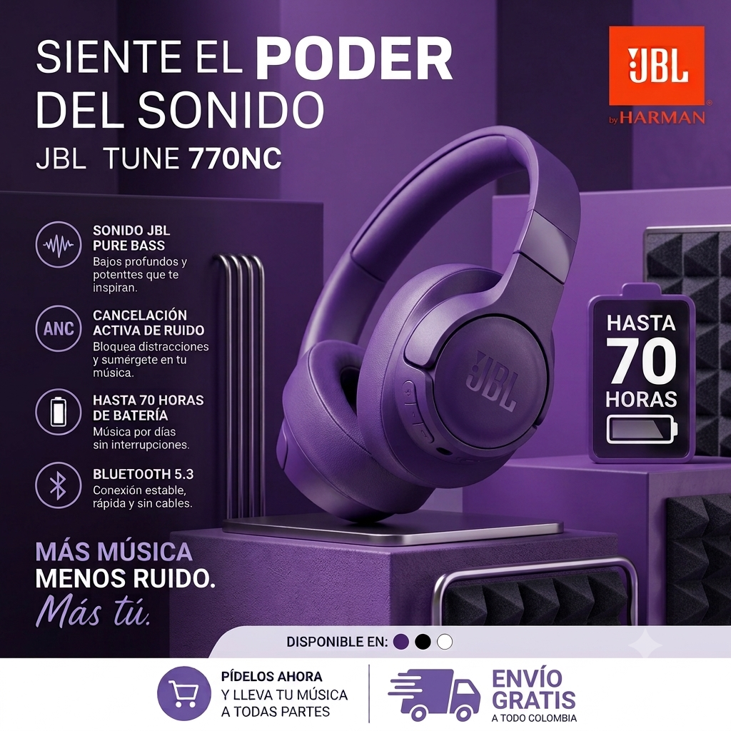 Audífono Diadema JBL Tune 770 Nc - Image 5