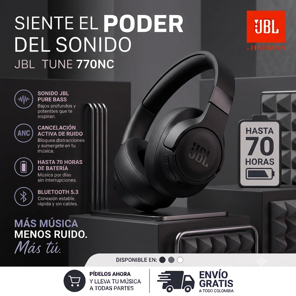 Audífono Diadema JBL Tune 770 Nc - Image 3